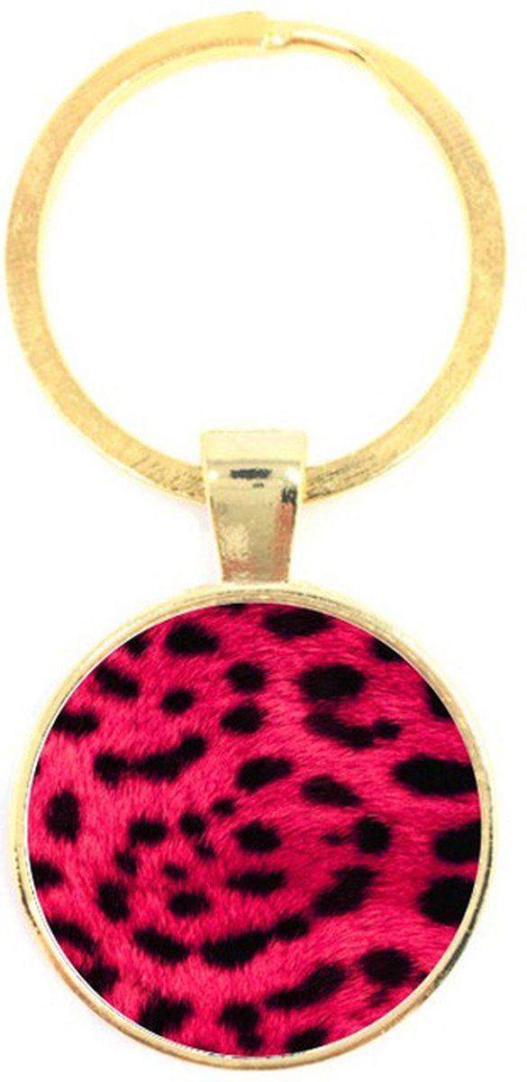 Sleutelhanger Glas - Panterprint Rood