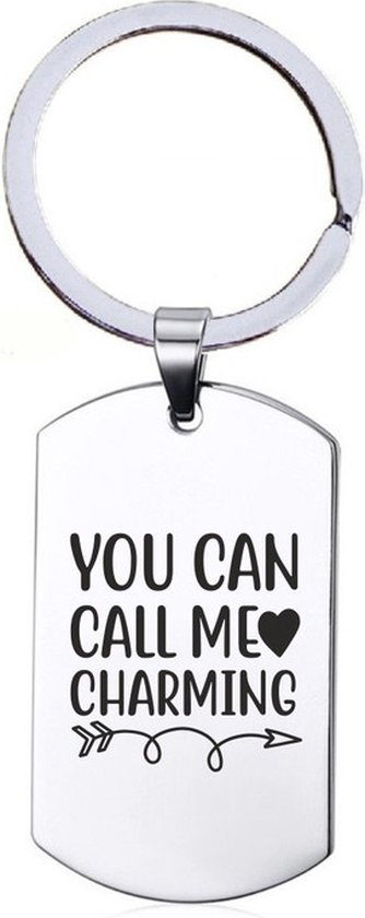 Sleutelhanger, luxe zilverkleurige sleutelhanger met goudkleurige Davidster in blauw met