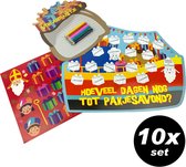 10x Sinterklaas Set met aftelkalender, stickers, kleurplaat, kleurpotloden en verlanglijstjes - uitdeelcadeau