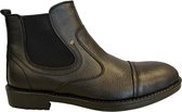 Herenschoenen- Chelsea Boots- Halfhoge leren Schoenen- Enkellaarzen 1001- Leather- Zwart- Maat 43
