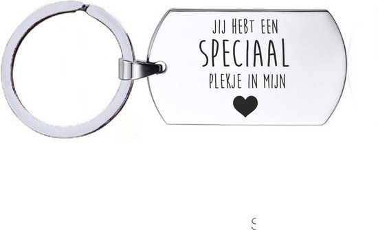 Sleutelhanger RVS - Jij Hebt Een Speciaal Plekje In Mijn Hart | bol