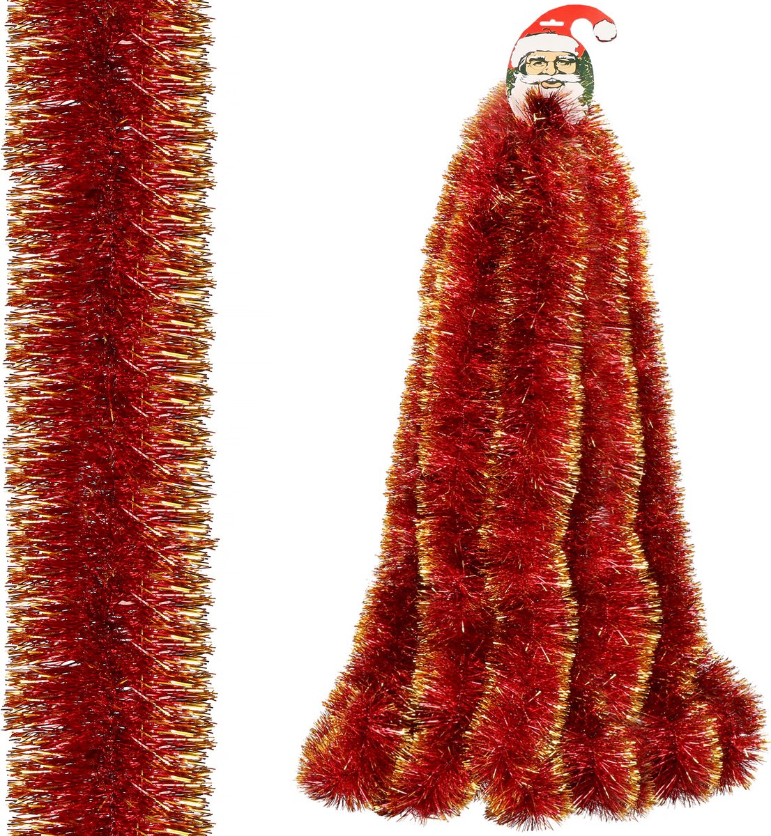 Springos Kerstslinger - Guirlande - Kerstversiering - 6 m - Rood/Goud – foto 3
