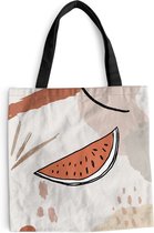 Sac bandoulière - Sac de plage - Shopper Summer - Pastèque - Wit - 40x40 cm - Sac coton