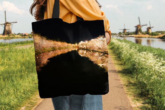 MuchoWow® Sac bandoulière - Sac de plage - Big Shopper - Sac shopping - Cerisier - Fleur - Léger - 40x40 cm - Sac en coton