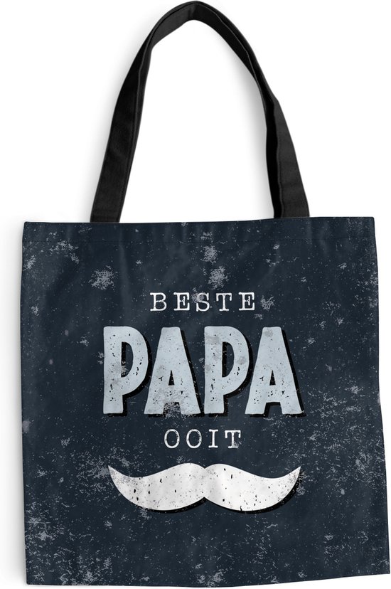MuchoWow® Sac à bandoulière - Sac de plage - Big Shopper - Sac de courses - Cadeau Vaderdag - Dictons - Citation - Papa - Meilleur papa de tous les temps - 40x40 cm - Sac en coton