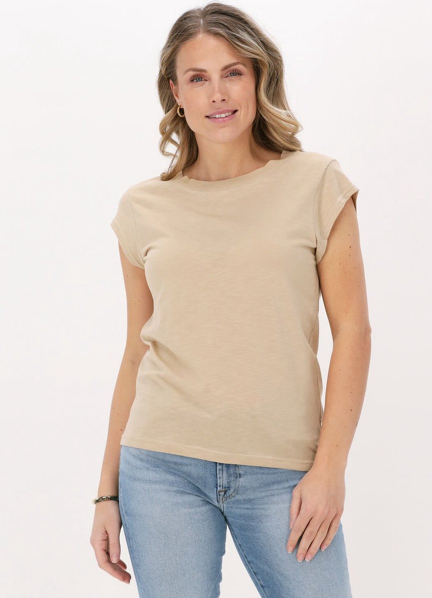 CC Heart Basic T-shirt Tops & T-shirts Dames - Shirt - Zand - Maat XL