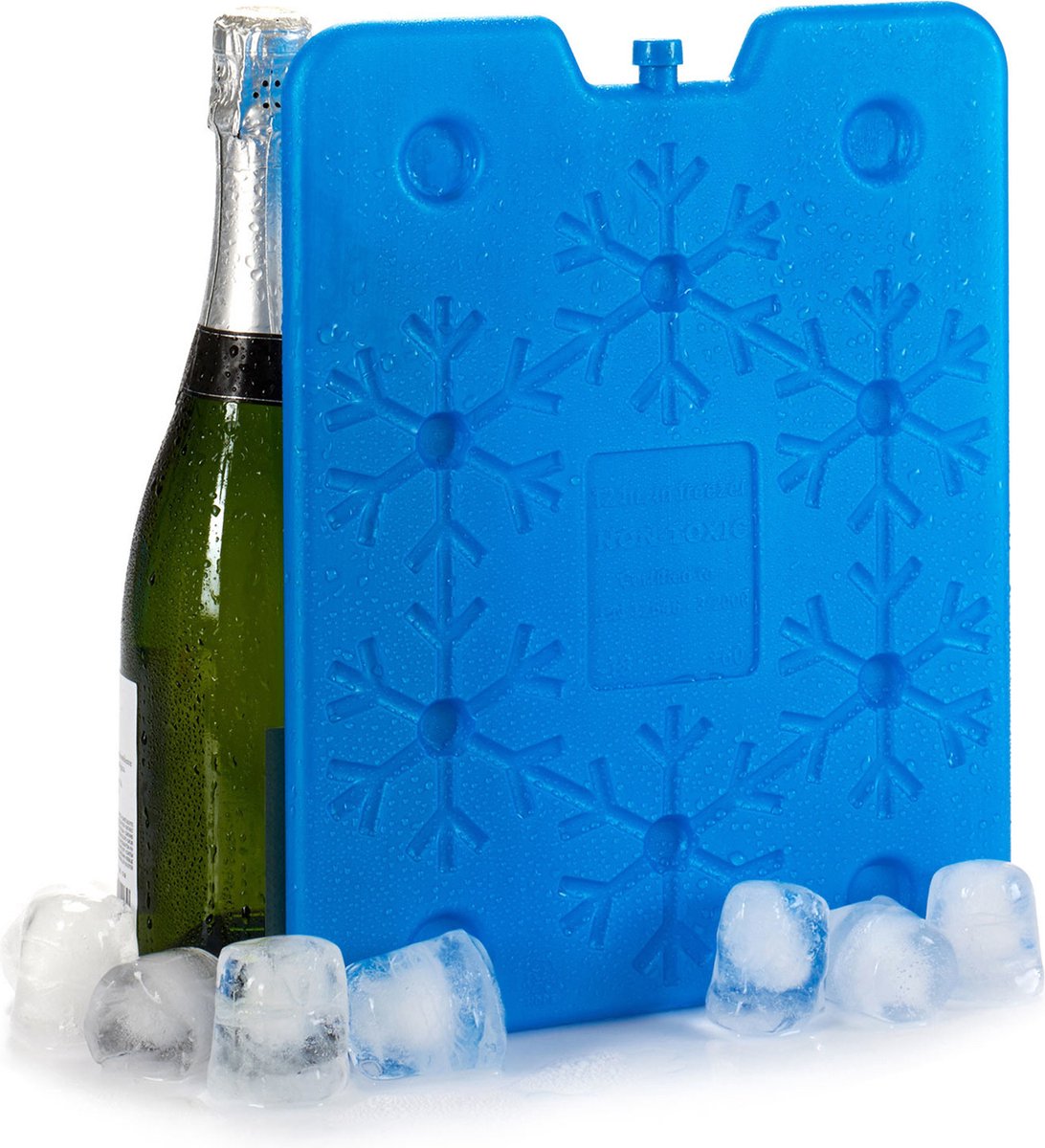 Koelelementen plat - 26 x 2 x 32 cm - blauw - 800 gram - Koelblokken/koelelementen voor koeltas/koelbox