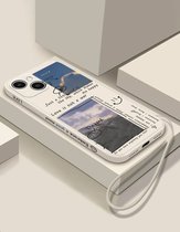 Oneiro’s Luxe Telefoonhoesje Telefoonhoesje Met Liggende Print En Lanyard – iphone 13 – iphone 13 pro - telefoonhoesjes – telefoon – accessoires - telefoonaccessoires
