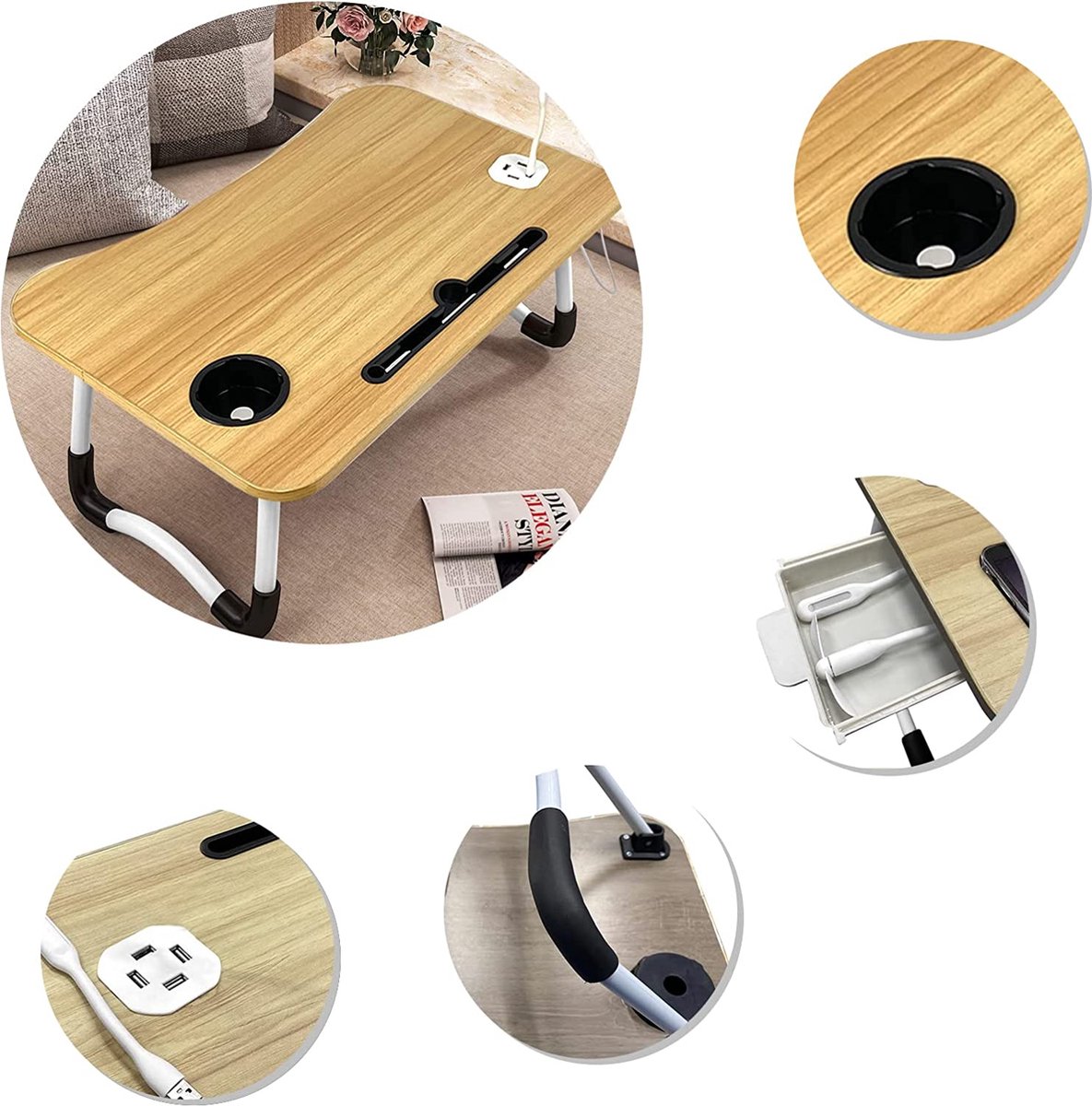 Table De Lit Pour Ordinateur Portable,Multi-Fonction Table De Lit