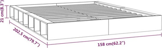 vidaXL Cadre de lit Bois massif Blanc 140x200 cm - Cadre de lit - Encadrements de lit de lit - Lit - Sommier