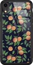 Casimoda® hoesje - Geschikt voor iPhone XR - Fruit / Sinaasappel - Luxe Hard Case Zwart - Backcover telefoonhoesje - Multi