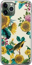 Casimoda® hoesje - Geschikt voor iPhone 11 Pro Max - Zonnebloemen / Bloemen - Siliconen/TPU telefoonhoesje - Backcover - Bloemen - Geel
