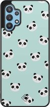 Casimoda® hoesje - Geschikt voor Samsung Galaxy A32 5G - Panda Print - Zwart TPU Backcover - Panda - Mint