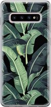 Casimoda® hoesje - Geschikt voor Samsung S10 Plus - Palmbladeren Bali - Backcover - Siliconen/TPU - Groen