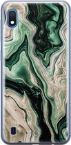 Casimoda® hoesje - Geschikt voor Samsung A10 - Groen marmer / Marble - Backcover - Siliconen/TPU - Groen