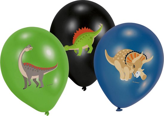 AMSCAN - 6 latex Grote Dinosaurus ballonnen