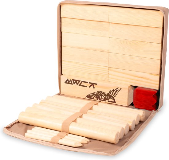 Liebholz Original Kubb Viking Throwing Game [Test Winner] incl. Carrying Case & Game Manual - High Quality Swedish Chess Made of FSC Rubber Wood