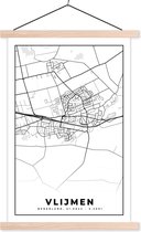 Posterhanger incl. Poster 40x60 cm - Schoolplaat - Vlijmen - Kaart - Plattegrond - Stadskaart - Textielposter - Blanke latten - Plattegrond