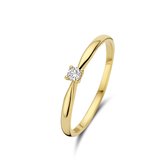Isabel Bernard De la Paix Céline 14 karaat gouden ring | diamant 0.05 ct | - Goudkleurig