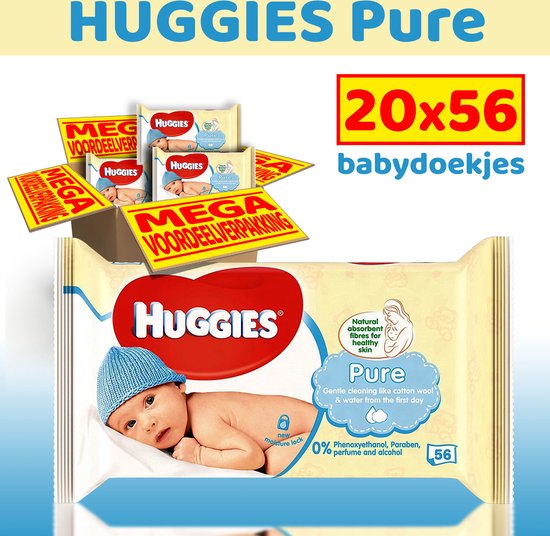 Huggies - Pure - Billendoekjes - 1120 babydoekjes - 20 x 56