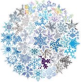 Winkrs | Sneeuwvlok Stickers | Sneeuw, winter, ijs, frozen | 50 stuks Kerststickers