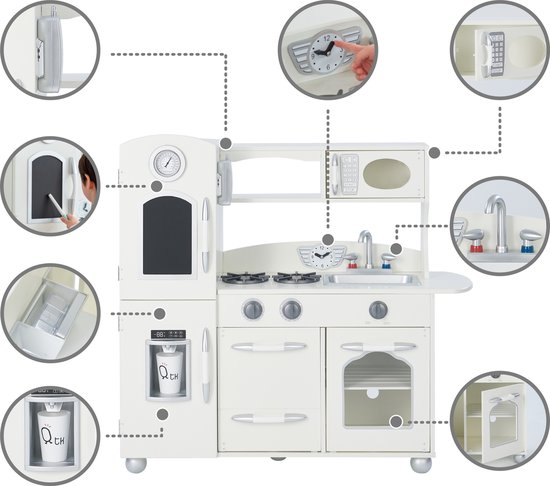 Teamson Kids Retro Houten Speelkeuken - Kinderspeelgoed - Rollenspel Speelgoed - Ivoor van Teamson Kids — afbeelding 3