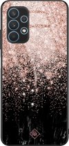 Casimoda® hoesje - Geschikt voor Samsung Galaxy A32 5G - Marmer Twist - Luxe Hard Case Zwart - Backcover telefoonhoesje - Zwart
