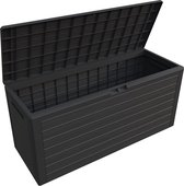 Woody Tuin Opbergbox - 324 liter 45x120x60 cm - Tuinkussenbox - Antraciet/bruin