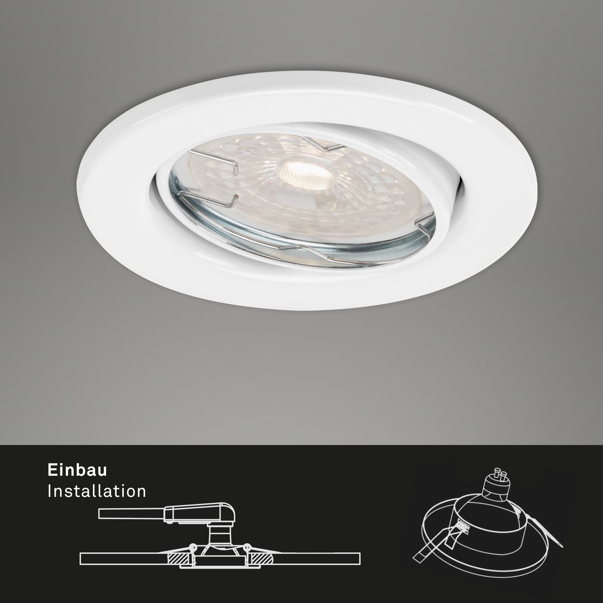 Briloner Leuchten DIMM - LED inbouwarmatuur - 7256- 036 - Warm wit 3000K - IP23 bescherming - Draaibare lamp - Traploos dimbaar - IP23 - 25.000 uur - Ø8.6 x 7 cm
