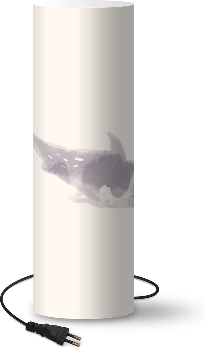Lamp - Nachtlampje - Tafellamp slaapkamer - Haaien - Dieren - Zee - Waterverf - 60 cm hoog - Ø19.1 cm - Inclusief LED lamp