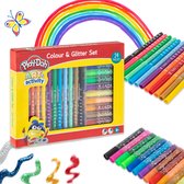 Ensemble de 24 couleurs et paillettes Play Doh | J'apprends à colorier et à dessiner | convient aux enfants à partir de 3 ans