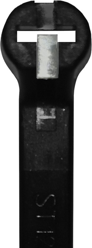 Kortpack - Steel-lip Kabelbinder/ Tyraps 220mm lang x 7mm breed - Zwart - 100 Stuks - Treksterkte: 54,4KG - Bundeldiameter: 50mm - (099.2021)