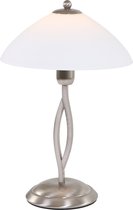 Steinhauer Capri - Lampe de table - 1 lumière - Acier - Verre albâtre Wit
