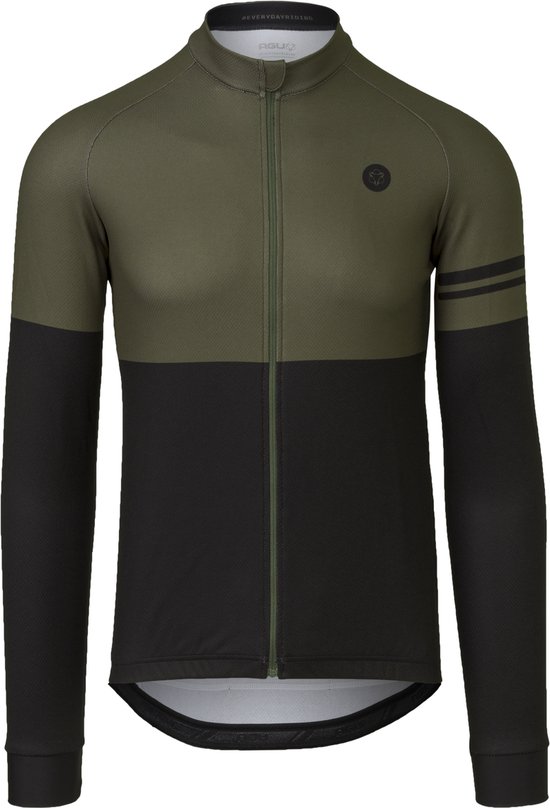 Linarun Fietsshirt voor heren, korte mouwen en fietsbroek met 5D zitkussen, racefiets, tricot, fietskleding, ademend en sneldrogend, groen, S