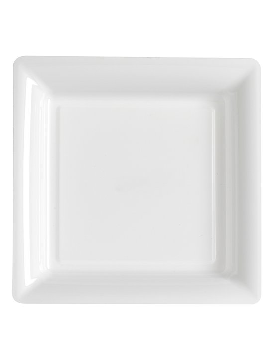 Assiette carrée Mosaïque - Blanc - 18 x 18 cm - Lot de 6 | bol.com