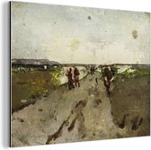 Paysage près de Waalsdorp avec des soldats en manœuvre - Peinture de George Hendrik Breitner Aluminium 80x60 cm - Tirage photo sur aluminium (décoration murale en métal)