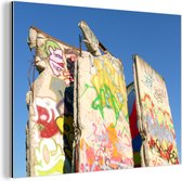 Wanddecoratie Metaal - Aluminium Schilderij Industrieel - Berlijnse muur - Duitsland - Cultuur - 80x60 cm - Dibond - Foto op aluminium - Industriële muurdecoratie - Voor de woonkamer/slaapkamer
