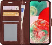 Hoes Geschikt voor Samsung A23 Hoesje Book Case Hoes Flip Cover Wallet Bookcase - Bruin