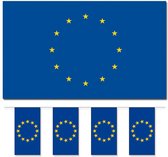 Bellatio Decorations - Vlaggen versiering set - Europa - Vlag 90 x 150 cm en 2x vlaggenlijn 5 meter