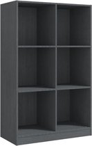 vidaXL - Boekenkast - 70x33x110 - cm - massief - grenenhout - grijs