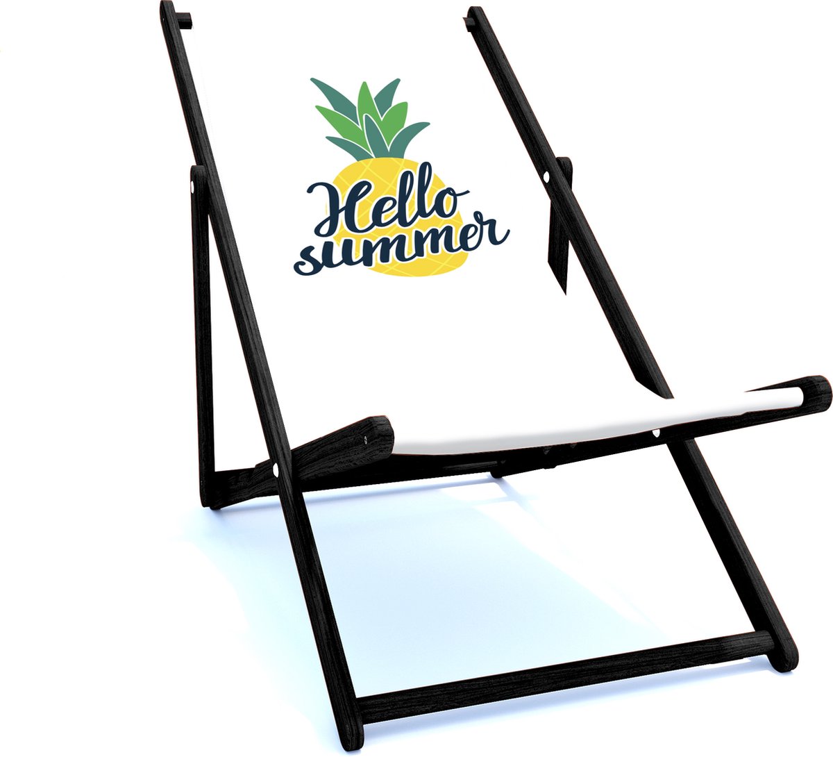Holtaz Strandstoel Hout Inklapbaar Comfortabele Zonnebed Ligbed met verstelbare Lighoogte houten frame met stoffen Zomer
