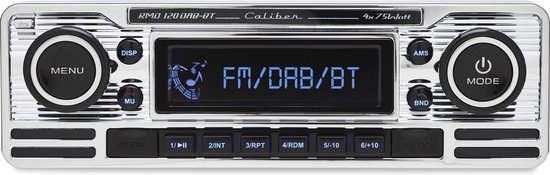 Caliber Autoradio met Bluetooth - DAB - DAB+ - USB, SD, AUX, FM - 1 DIN - Enkel DIN - Retro Oldtimer Look - Handsfree bellen (RMD120DAB-BT)