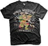 Teenage Mutant Ninja Turtles Unisex Tshirt -2XL- Ninja Warriors No Rules Zwart