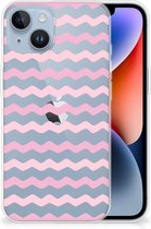 GSM Hoesje Geschikt voor iPhone 14 Bumper Hoesje Waves Roze