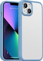 Mobigear Hoesje geschikt voor Apple iPhone 14 Plus Telefoonhoesje Hardcase | Mobigear Crystal Backcover Shockproof | Schokbestendig iPhone 14 Plus Telefoonhoesje | Anti Shock Proof - Transparant / Blauw