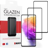 BMAX Glazen Screenprotector geschikt voor Samsung Galaxy A73 - 2-pack - Gehard glas - Full cover - Tempered glas - Samsung screenprotectors 2 stuks - Telefoonglaasje - Beschermglas - Glasplaatje - Screensaver - Screen protector