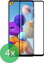 Screenprotector Geschikt voor: Samsung Galaxy A21s / A21 Full 4x - screen protector - volledige glas - bescherming - beschermglas - ZT Accessoires