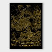 Poster Plattegrond Rotterdam - Plexiglas - 70x100 cm | Wanddecoratie - Interieur - Art - Wonen - Schilderij - Kunst