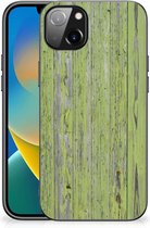 Smartphone Hoesje iPhone 14 Plus Cover Case met Zwarte rand Green Wood