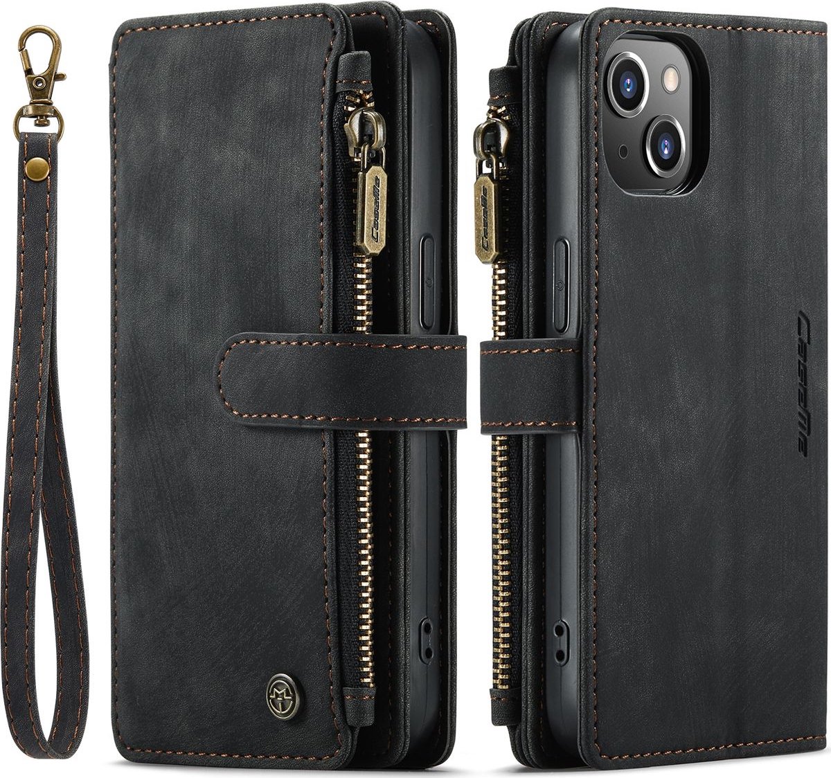 Caseme Telefoonhoesje geschikt voor Apple iPhone 14 Plus Hoesje | Caseme C30 Bookcase Portemonnee | Pasjeshouder voor 10 Pasjes | Telefoonhoesje voor Pinpas / OV Kaart / Rijbewijs - Zwart